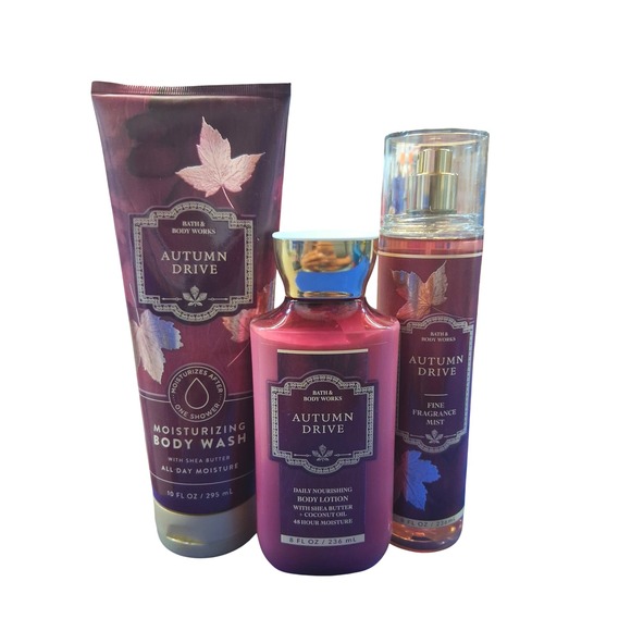 Bath & Body Works Autumn Drive 3pcs Bundle Wash Body Mist Lotion Seasonal Aroma - Picture 1 of 5